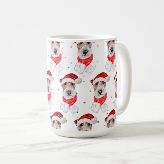 Mug Fil Fox Terrier Chien race Étoiles de Noël (Devant droit)