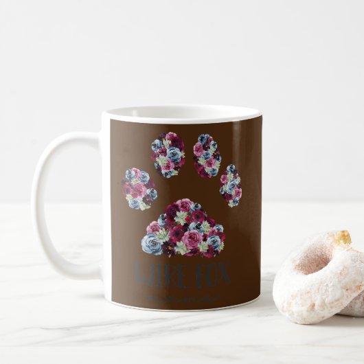 Mug Fil Fox Terrier Mama Floral Paw Dog Maman  (Avec donut)