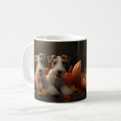 Mug Fil Fox Terrier Puppy Automne Citrouille de plaisi (Devant gauche)
