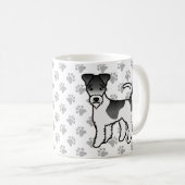 Mug Fil noir et blanc Renard Terrier mignon Dessin Car (Devant droit)