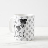 Mug Fil noir et blanc Renard Terrier mignon Dessin Car (Devant gauche)