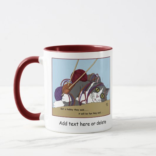 Mug Fil Tricot drôle Chat (Gauche)