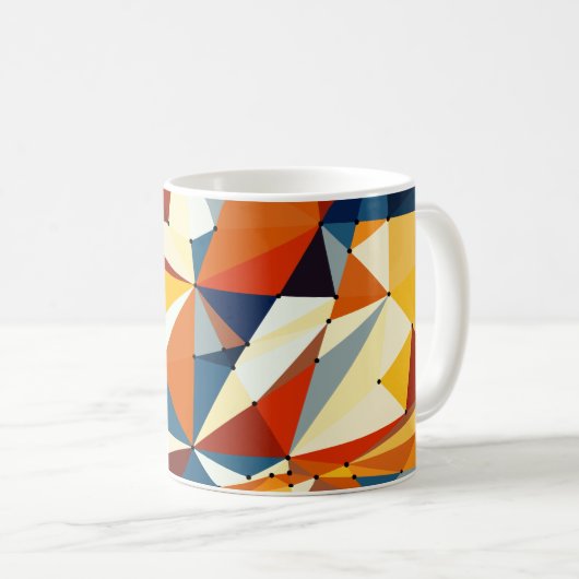 Mug Filet de triangles multicolores (Devant droit)