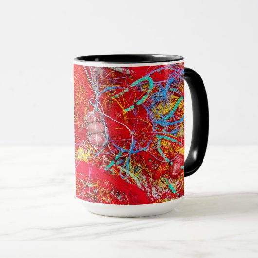 Mug Filets de pêche colorés (Devant droit)