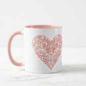 Mug Filigree Parties scintillant rose Personnalisé Val (Gauche)