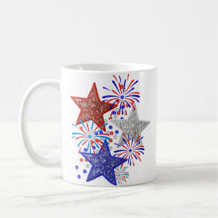 Mug Fille 4 juillet Femmes Rouge Blanc Bleu Étoile Amé