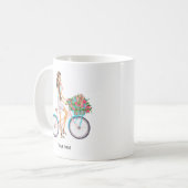 Mug Fille à bicyclette au printemps (Devant gauche)