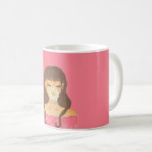 Mug Fille à la marguerite robe rose (Devant droit)