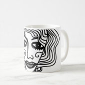 Mug Fille abstraite décorative. illustrationadol vinta (Devant droit)