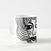 Mug Fille abstraite décorative. illustrationadol vinta (Devant gauche)