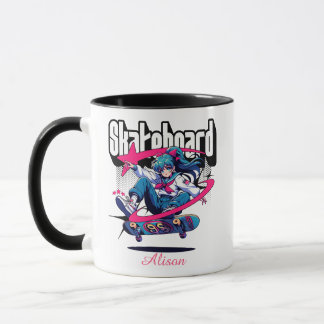 Mug Fille Ado de skateboard Anime personnalisée
