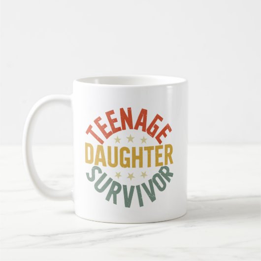 Mug Fille adolescente Survivante Amusante Maman Papa (Gauche)