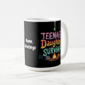 Mug Fille adolescente Survivante Funny Parenting Citat (Devant droit)