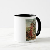 Mug Fille Agneau de marche, poussin et coq (Devant droit)