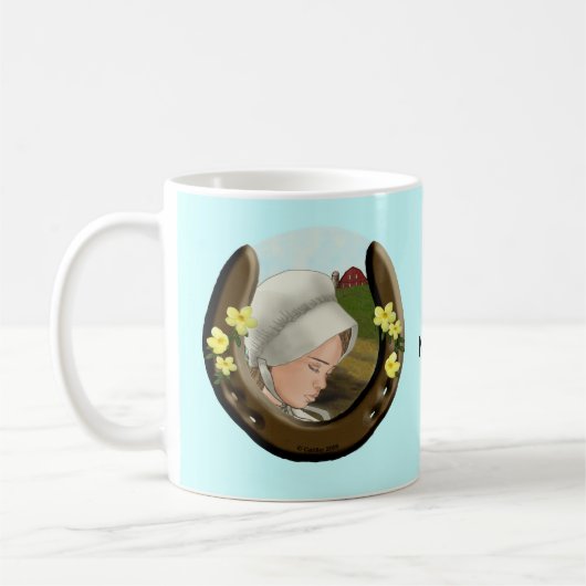 Mug Fille Amish fer à cheval (Gauche)