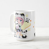 Mug Fille Anime Adorable Entourée de Jouets Panda (Devant gauche)