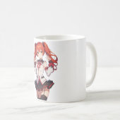 Mug fille anime avec cheveux rouges (Devant droit)