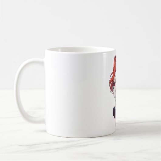 Mug fille anime avec cheveux rouges (Gauche)