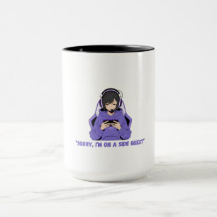 Mug Fille Anime Joueuse Art de jeu violet
