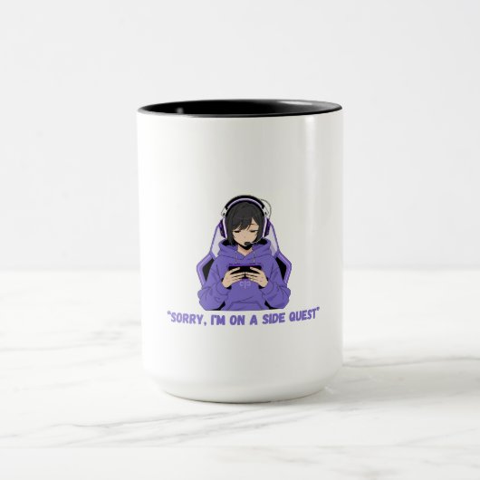 Mug Fille Anime Joueuse Art de jeu violet (Centre)