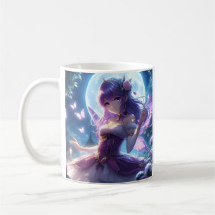 Mug Fille Anime Papillon Violet Aile Lune Fée