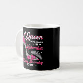 Mug Fille Anniversaire Cadeau Femmes Une Reines Est Né (Devant gauche)