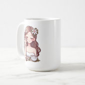 Mug Fille appliquant des soins de la peau (Devant gauche)