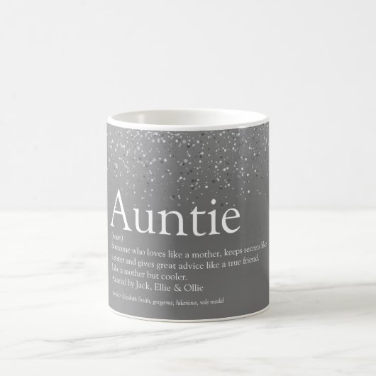 Mug Fille Argent Parties scintillant Cool Tante Tante  (Centre)