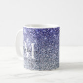 Mug Fille Argent Violet Ombre Parties scintillant Nom  (Devant gauche)