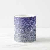 Mug Fille Argent Violet Ombre Parties scintillant Nom  (Centre)