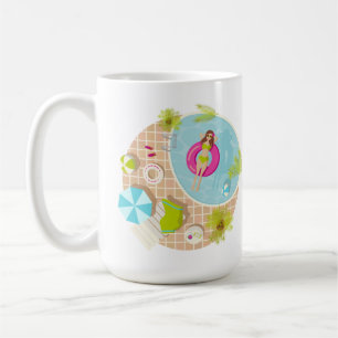 Mug Fille au bord de la piscine en bikini plage d'été