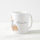 Mug Fille aux citrouilles oranges avec livre (Devant droit)