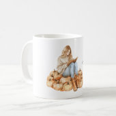 Mug Fille aux citrouilles oranges avec livre (Devant gauche)