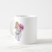 Mug Fille aux fleurs (Devant gauche)