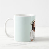 Mug Fille aux fleurs blanches à la menthe dans les che (Gauche)