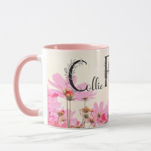 Mug Fille aux fleurs Collie (Gauche)