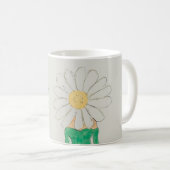 Mug Fille aux marguerites robe verte (Devant droit)