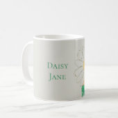 Mug Fille aux marguerites robe verte (Devant gauche)