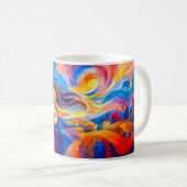 Mug Fille avec chat dans des couleurs fluides et vente (Devant droit)