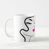 Mug Fille avec cheveux ondulés Coiffure icône de marqu (Gauche)