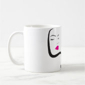 Mug Fille avec cheveux ondulés Coiffure icône de marqu (Gauche)