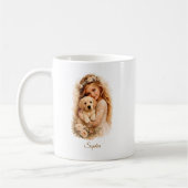 Mug Fille avec chiot Labrador (Gauche)
