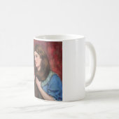 Mug Fille avec de beaux longs cheveux bruns (Devant droit)
