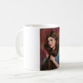 Mug Fille avec de beaux longs cheveux bruns (Devant gauche)