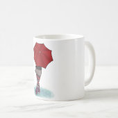 Mug fille avec des parapluies effiloche (Devant droit)