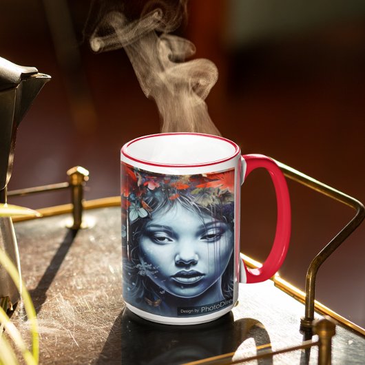 Mug Fille avec fleurs Version 1