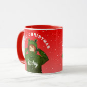 Mug Fille avec grenouille verte Sweat - shirt à capuch (Devant gauche)