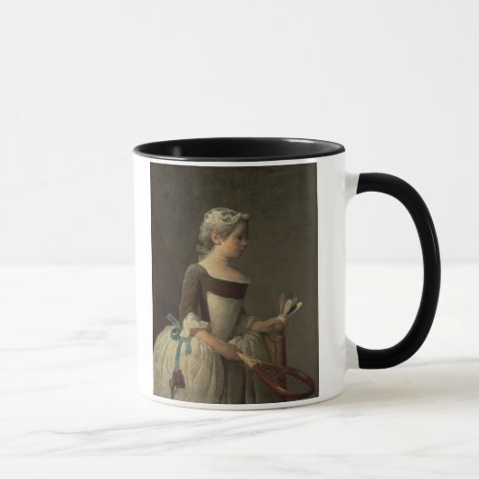 Mug Fille avec la raquette et le volant (Droite)
