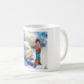 Mug Fille avec motoneige rétro (Devant droit)