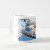 Mug Fille avec motoneige rétro (Devant gauche)